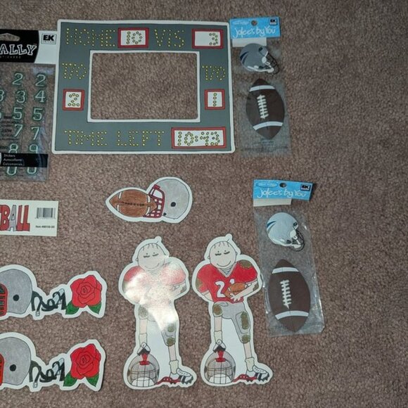 NEW Lot 12 Football Player Homecoming Scrapbook Dimensional Sticker Cut Out Game - Picture 3 of 3